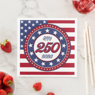 Amerikas 250. Geburtstag mit der USA-Flagge Serviette