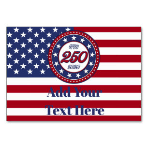 Amerikas 250. Geburtstag mit der USA-Flagge Tischnummer