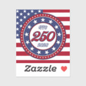 Amerikas 250. Geburtstag mit USA-Flagge Aufkleber (Blatt)