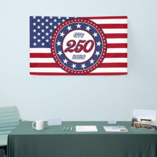 Amerikas 250. Geburtstag mit USA-Flagge Banner
