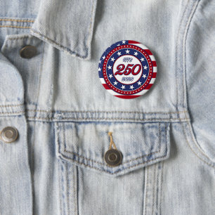 Amerikas 250. Geburtstag mit USA-Flagge Button