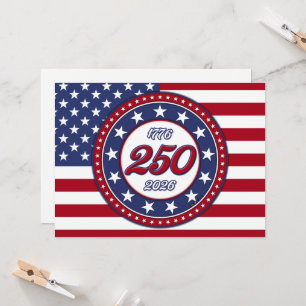 Amerikas 250. Geburtstag mit USA-Flagge Einladung