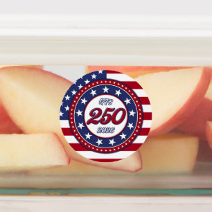 Amerikas 250. Geburtstag mit USA-Flagge Etiketten