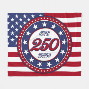 Amerikas 250. Geburtstag mit USA-Flagge Fleecedecke