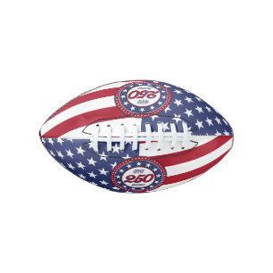 Amerikas 250. Geburtstag mit USA-Flagge Football