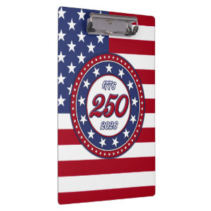 Amerikas 250. Geburtstag mit USA-Flagge Klemmbrett