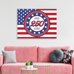 Amerikas 250. Geburtstag mit USA-Flagge Leinwanddruck