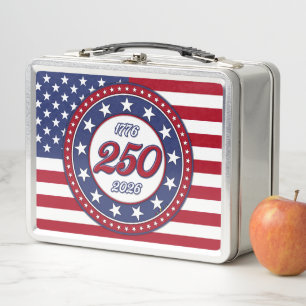 Amerikas 250. Geburtstag mit USA-Flagge Metall Brotdose