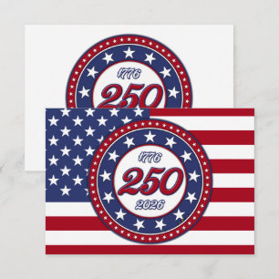 Amerikas 250. Geburtstag mit USA-Flagge Mitteilungskarte