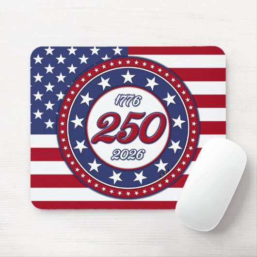 Amerikas 250. Geburtstag mit USA-Flagge Mousepad (Mit Mouse)