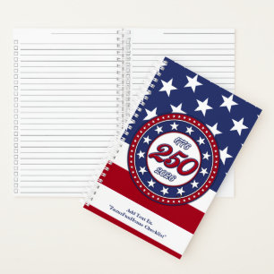 Amerikas 250. Geburtstag mit USA-Flagge Notizblock