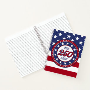 Amerikas 250. Geburtstag mit USA-Flagge Notizblock