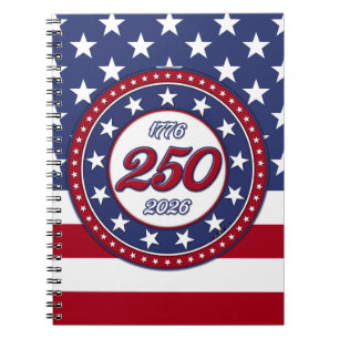 Amerikas 250. Geburtstag mit USA-Flagge Notizblock