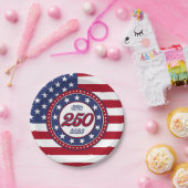 Amerikas 250. Geburtstag mit USA-Flagge Pappteller (Party)