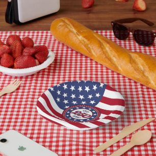 Amerikas 250. Geburtstag mit USA-Flagge Pappteller