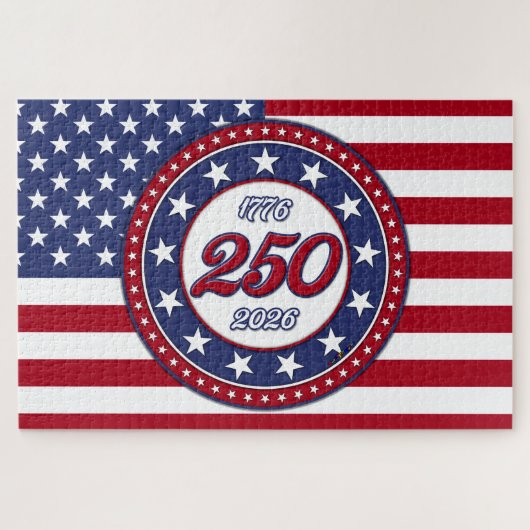 Amerikas 250. Geburtstag mit USA-Flagge Puzzle (Horizontal)