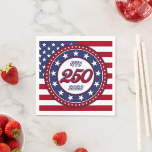 Amerikas 250. Geburtstag mit USA-Flagge Serviette