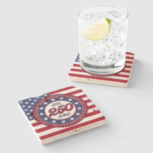 Amerikas 250. Geburtstag mit USA-Flagge Steinuntersetzer