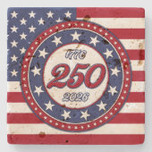 Amerikas 250. Geburtstag mit USA-Flagge Steinuntersetzer (Vorderseite)