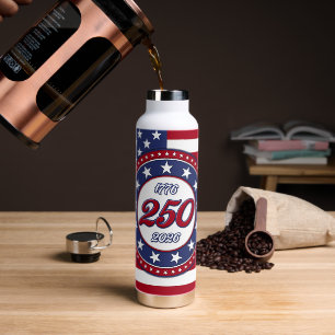 Amerikas 250. Geburtstag mit USA-Flagge Trinkflasche