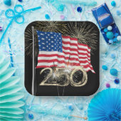 Amerikas 250. Geburtstag mit Wunderkerzen Pappteller (Party)