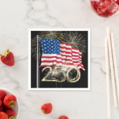 Amerikas 250. Geburtstag mit Wunderkerzen Serviette (Beispiel)