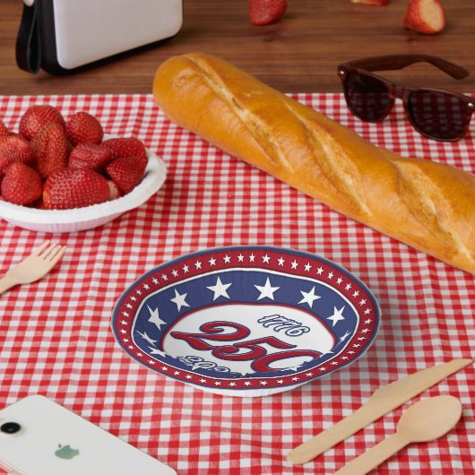 Amerikas 250. Geburtstag Pappteller (Picknick)