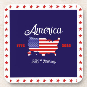 Amerikas 250. Geburtstag Patriotisch Getränkeuntersetzer