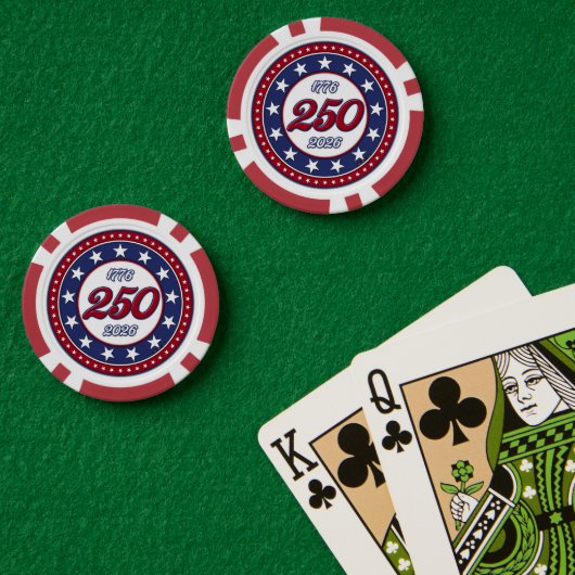 Amerikas 250. Geburtstag Pokerchips (Pokertisch (doppelt))