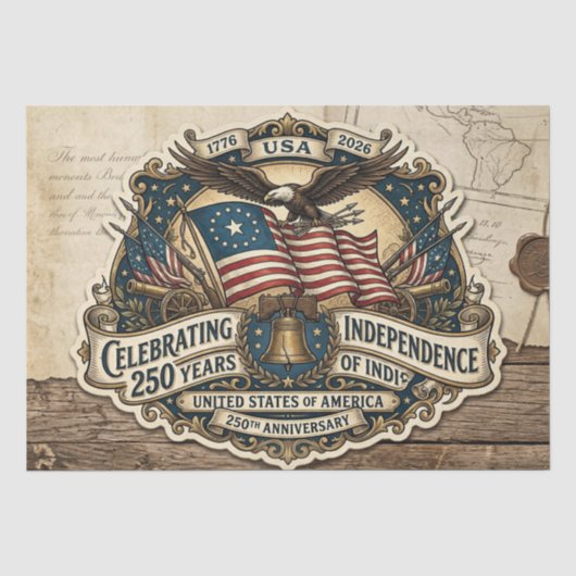 Amerikas 250. Geburtstag Seidenpapier (Vorderseite)