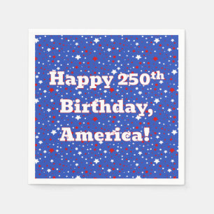 Amerikas 250. Geburtstag Sterne auf Blau Serviette