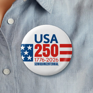 Amerikas 250. Geburtstag - Sterne und Streifen Button