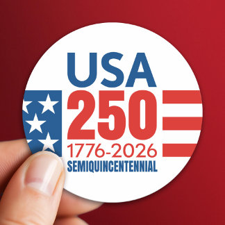 Amerikas 250. Geburtstag - Sterne und Streifen Runder Aufkleber