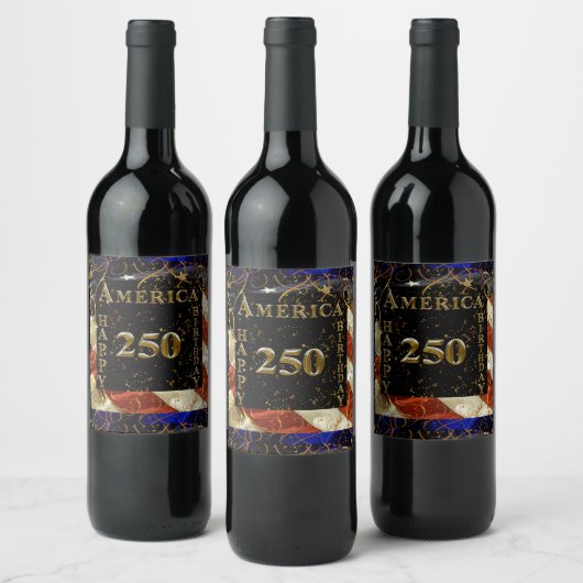 Amerikas 250. Geburtstag! Weinetikett (Flaschen)