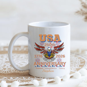 Amerikas 250. Geburtstag Weißkopfseeadler 4. Juli Kaffeetasse