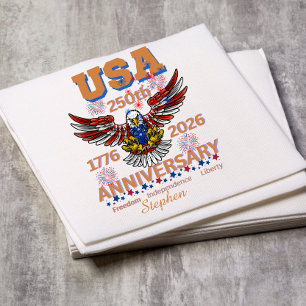 Amerikas 250. Geburtstag Weißkopfseeadler 4. Juli Serviette