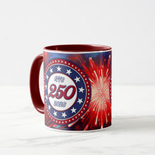 Amerikas 250. Geburtstags-Grafische Feuerwerksexpl Tasse