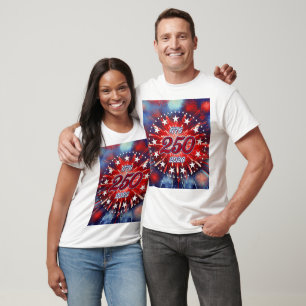 Amerikas 250. Geburtstags-Grafisches Feuerwerk T-Shirt