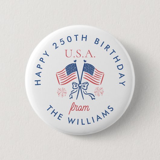 Amerikas 250. Geburtstags-Party-Button Button (Vorderseite)