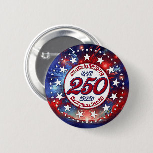 Amerikas 250. Geburtstags-Semiquin-Grafische Feuer Button