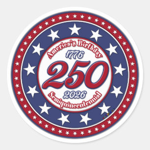 Amerikas 250. Geburtstags-Semiquincentennial Runder Aufkleber