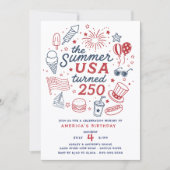 Amerikas 250. Geburtstagsfeier Einladung (Vorderseite)