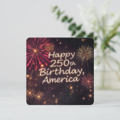 Amerikas 250. Geburtstagsfeier Einladung (Stehend Vorderseite)