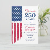 Amerikas 250. Geburtstagsfeier Einladung (Stehend Vorderseite)
