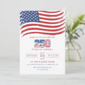 Amerikas 250. Geburtstagsfeier Einladung (Stehend Vorderseite)