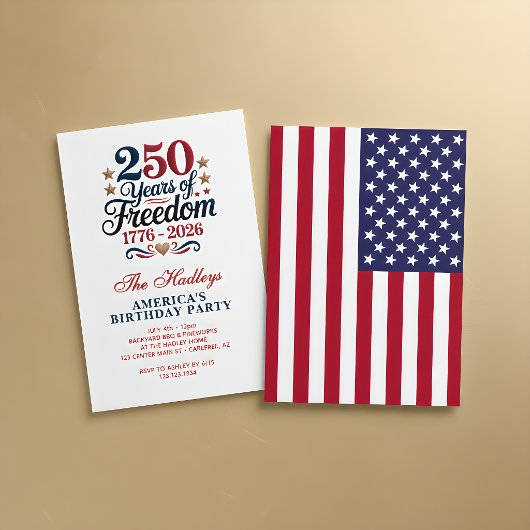 Amerikas 250. Geburtstagsfeier Einladung