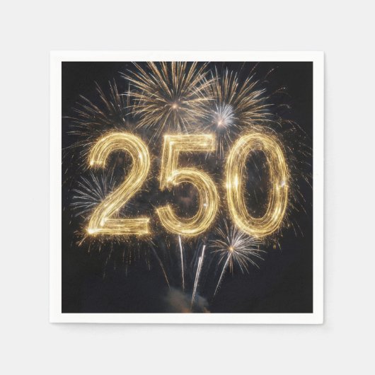 Amerikas 250. Geburtstagsfeuerwerk Serviette (Vorderseite)