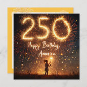 Amerikas 250. Geburtstagsgeschichte Einladung (Vorne/Hinten)