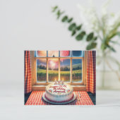 Amerikas 250. Geburtstagskuchen Postkarte (Stehend Vorderseite)