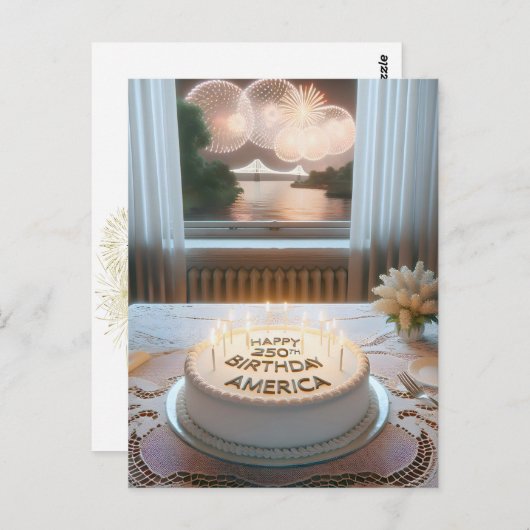 Amerikas 250. Geburtstagspartei Postkarte (Vorne/Hinten)